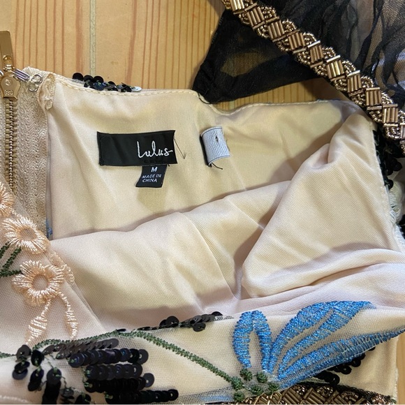 NWOT Lulus Show Stopper Cream Embroidered Sequin Bodycon Maxi Dress - Picture 11 of 14